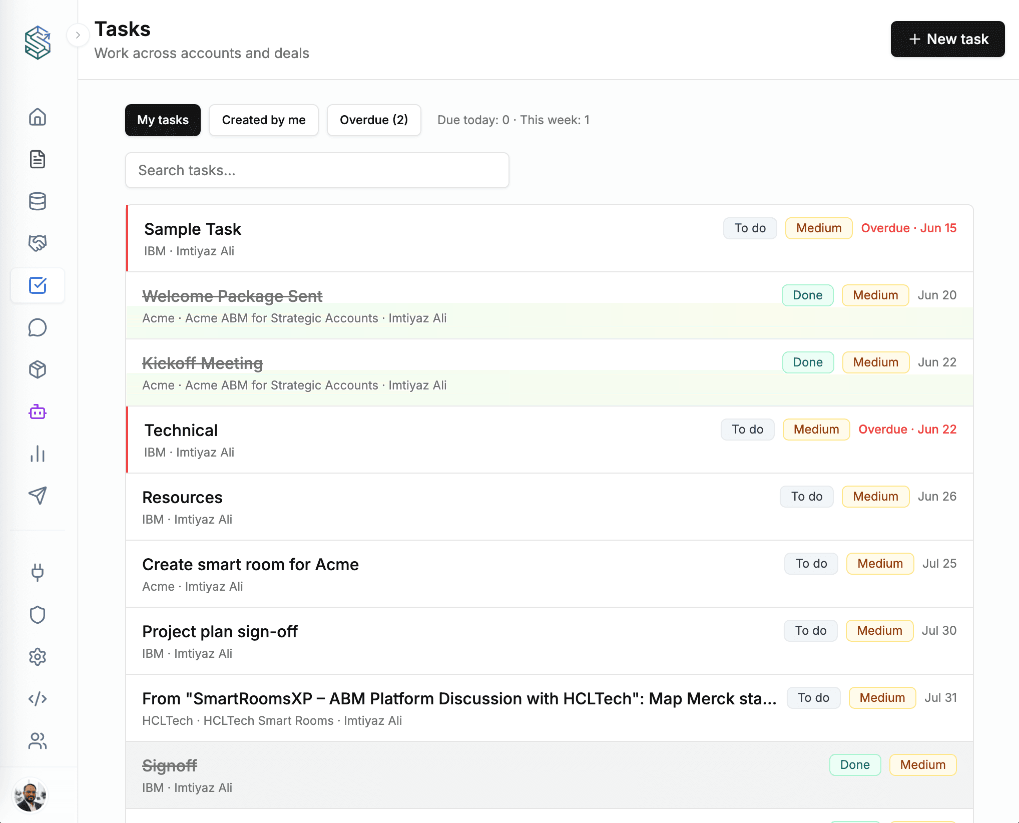 My Tasks Inbox